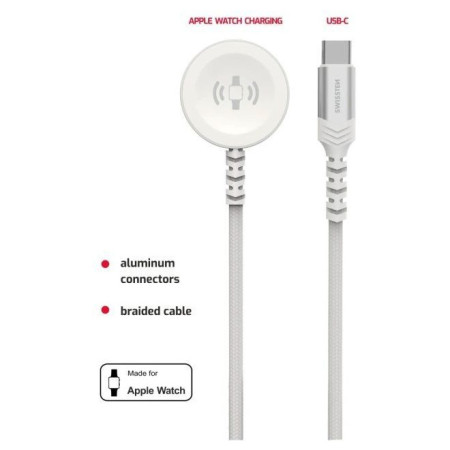Swissten Wireless charging cable 2in1 for Apple Watch + USB-C 1,2 m töltő és adatkábel