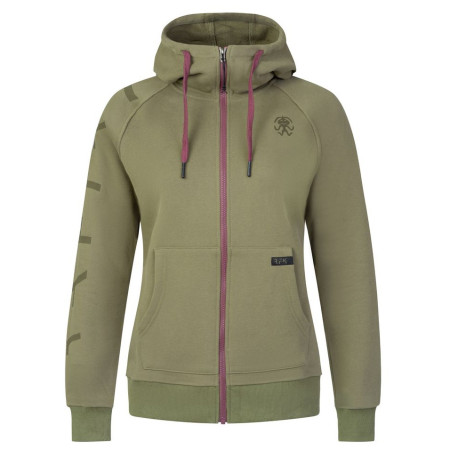 Rafiki Nuria Zip női pulóver sötétzöld burnt olive