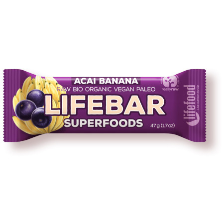 Lifefood Plus Acai Banános RAW BIO 47 energiaszelet