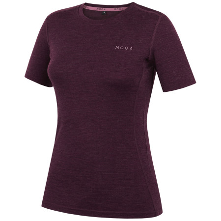 MOOA MerinoSilk 160 short női póló sötétlila dark purple melange