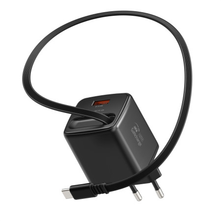 Swissten SlideCharge Gan 45W, 1X USB-A 18W + kabel USB-C 0,75 m adapter