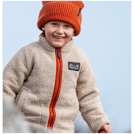 Didriksons Gibbs Kids Fullzip 2 Beach Beige/Rust gyerek pulóver