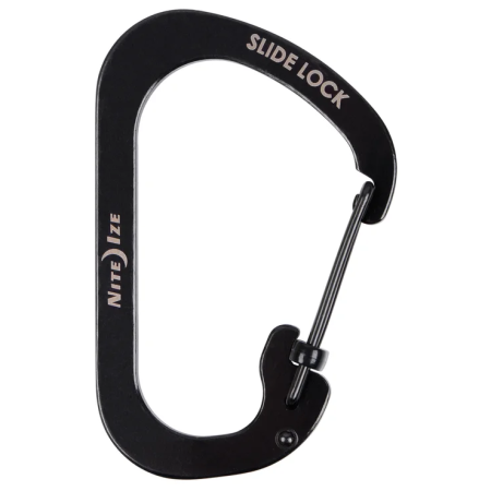 Nite Ize SlideLock Stainless Steel segéd karabiner fekete Černá