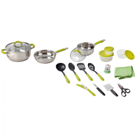 Főző készlet Brunner Omnibox 18+2 ezüst/zöld
