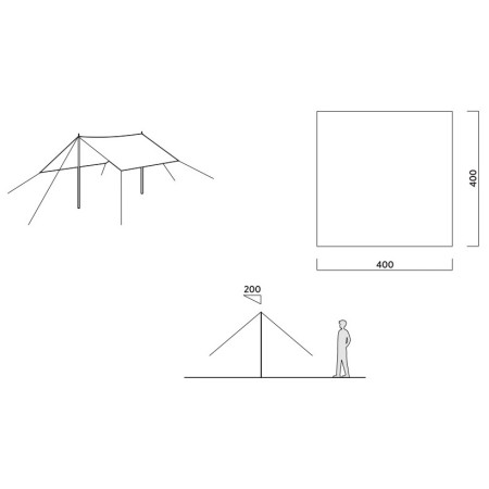 Easy Camp Totak Tarp 4 x 4 m árnyékoló - kifeszített sátorponyva