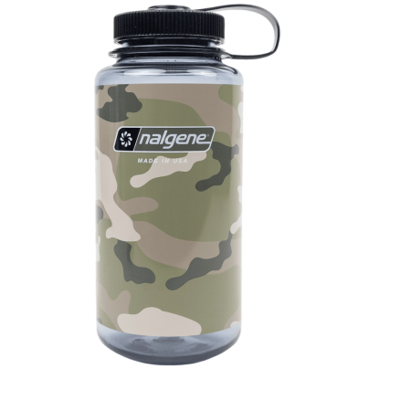 Nalgene Wide Mouth Camo Print 1000 ml kulacs szürke/fekete Gray w/Black Camo