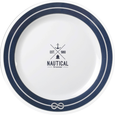Brunner Dinner plate - kék tányér fehér/kék