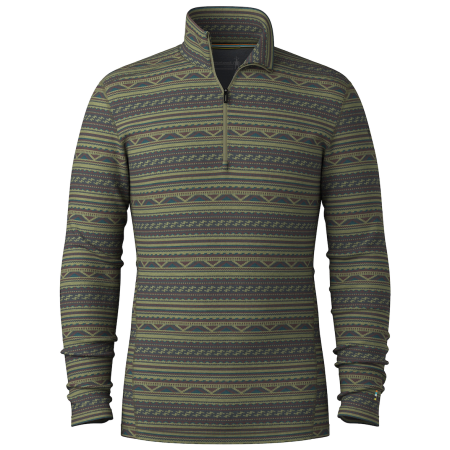 Smartwool M Classic Thermal Merino Base Layer 1/4 Zip férfi funkcionális póló sötétkhaki WINTER MOSS SUMMMIT SOUL