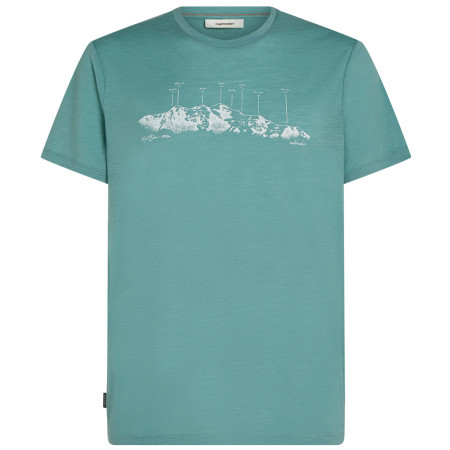 Icebreaker Men Merino 150 Tech Lite SS Tee The Peaks férfi póló világoskék Hydro