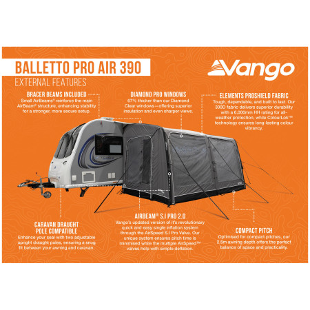 Vango Balletto Pro Air 390 elősátor