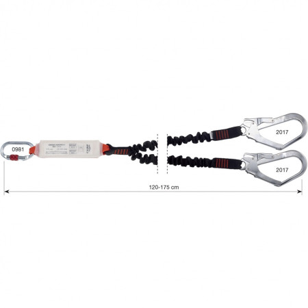 Camp Shock Absorber Rewind Double 120-175 cm + 0981 + 2x2017 energiaelnyelő kantár ezüst