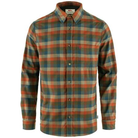 Fjällräven Lappland Stretch Flannel Shirt M férfi ing zöld/barna Laurel Green-Autumn Leaf