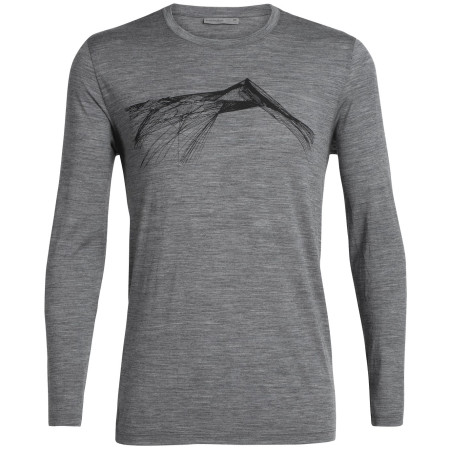Férfi póló Icebreaker Mens Tech Lite LS Crewe Shear szürke