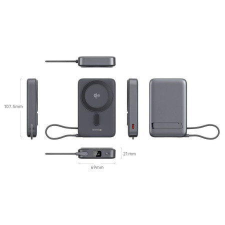 Swissten 10000 mAh Qi2 MagSafe power bank powerbank