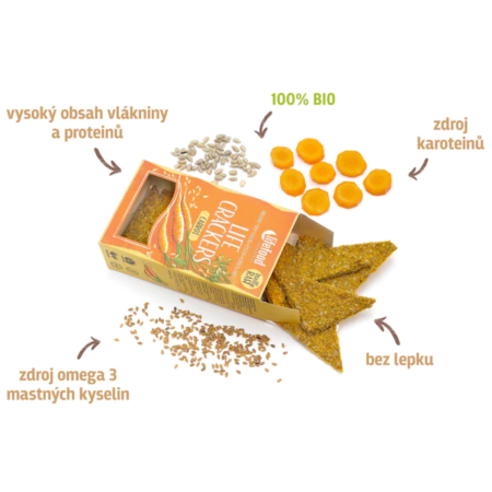 Lifefood LIFE CRACKERS Mrkvánky RAW BIO 80 g sós keksz