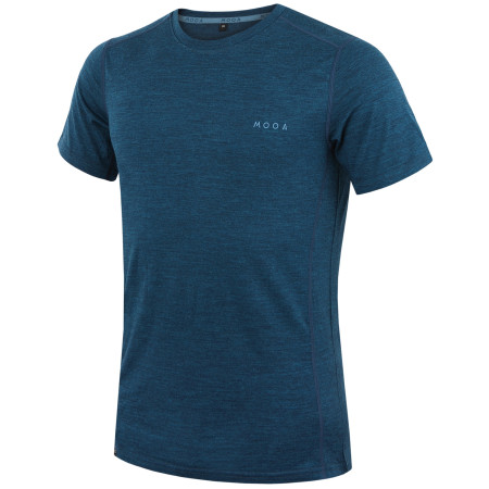 MOOA MerinoSilk 160 short férfi póló kék lagoon blue melange