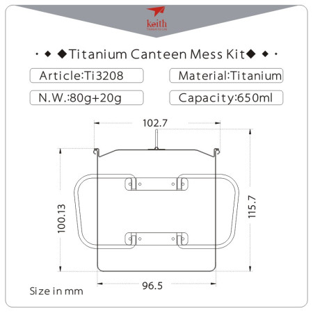 Bögre Keith Titanium Single-Wall Titanium Mug 650 ml