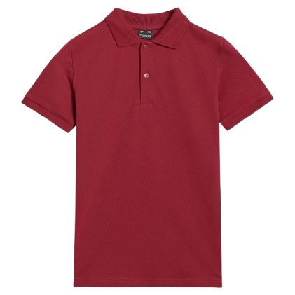 4F Polo Shirt M614 gyerek póló piros DARK RED