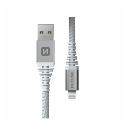 Swissten Kevlar USB / Lightning 1,5 m kábel fehér white