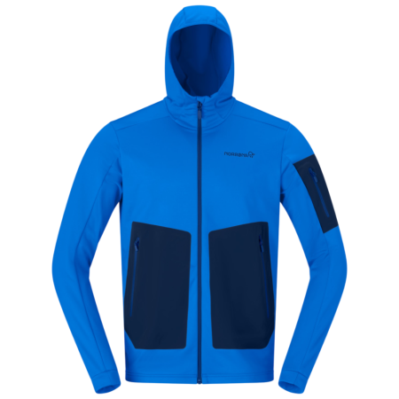 Norrona falketind warm2 stretch Hood férfi funkcionális pulóver kék Skydiver