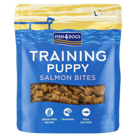 Fish4Dogs Training Salmon Bites Puppy 80g jutalomfalatok kutyáknak