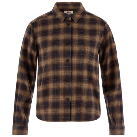 Fjällräven Övik Boxy Flannel Shirt W női ing barna Black-Wood Brown