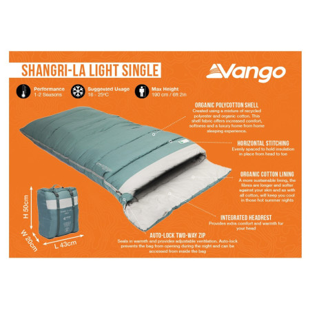 Vango Shangri-La Light Single szögletes hálózsák
