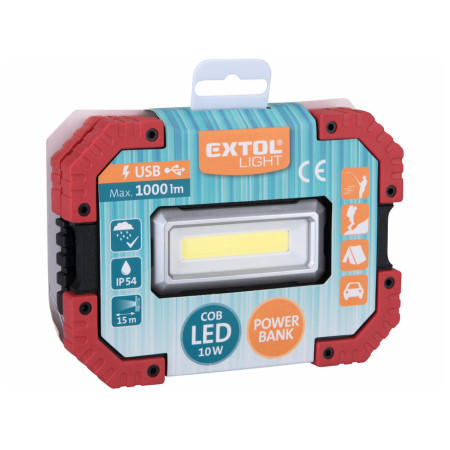 Extol reflektor LED s powerbankou lámpa