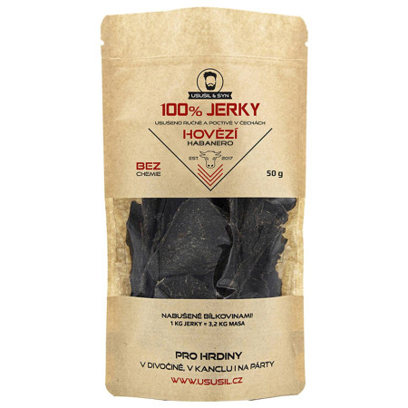 Száritott hús Usušil & Syn 100% JERKY Hovězí Habanero 50 g