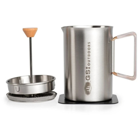 GSI Outdoors Glacier Stovetop JavaPress dugattyús kávéfőző ezüst silver