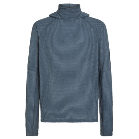 Icebreaker Men Mer 400 RealFleece Grid Pulover Hood férfi pulóver kék/szürke Abyss
