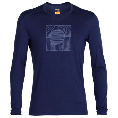 Férfi póló Icebreaker 200 Oasis Ls Crewe Solar sötétkék