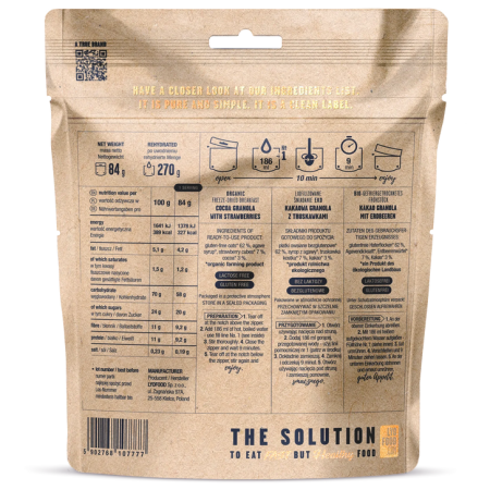 Lyo food Kakaós müzli eperrel szárított étel