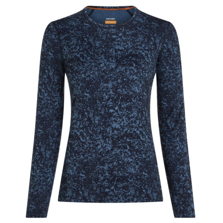 Icebreaker Women M 200 Oasis LS Crewe Moss BloomAOP női funkcionális felső kék/fekete Midnvy/Dawn/Aop