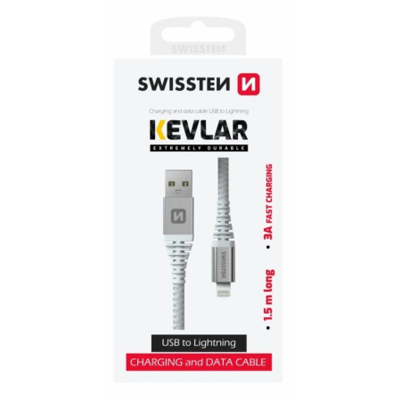 Swissten Kevlar USB / Lightning 1,5 m kábel
