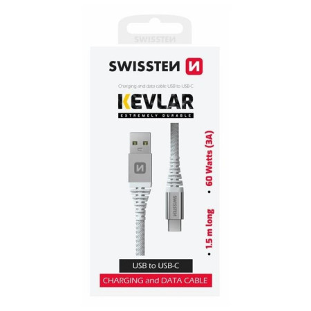Swissten Kevlar USB / USB-C 1,5 m kábel