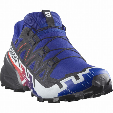 Salomon Speedcross 6 Gore-Tex Equipe férficipő kék/piros Surf The Web / Fiery Red / White