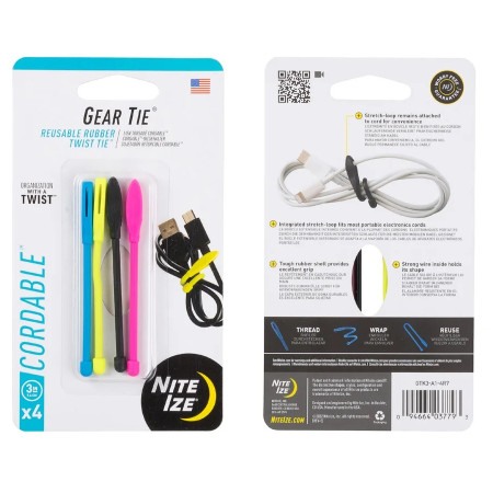 Nite Ize Gear Tie Cordable csatlakozó készlet kevert színek Různé barvy