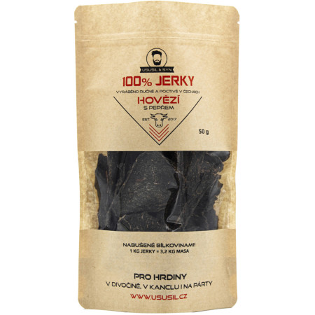 Usušil & Syn 100% Hovězí s pepřem 50 g jerky