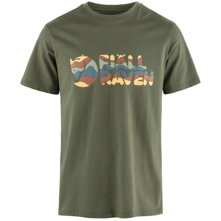 Fjällräven Multicolor Logo T-shirt M férfi póló zöld Laurel Green