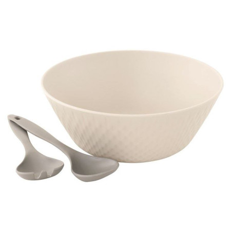 Outwell Tulip Salad Set tál és evőeszköz szett fehér/szürke Sand & Grey