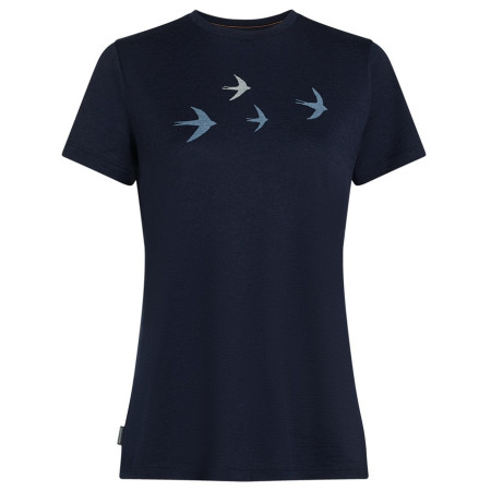 Icebreaker Women Merino 150 Tech Lite SS Tee Bird Transit női póló sötétkék Midnight Navy