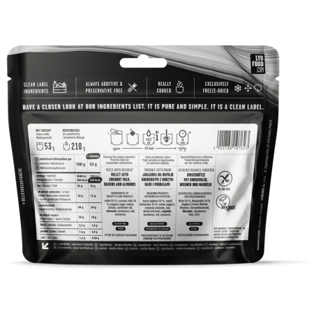 Lyo food Zabos payasam szárított étel