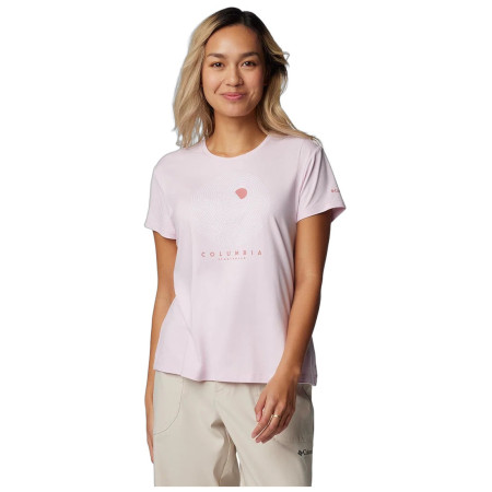 Columbia Sloan Ridge Graphic Short Sleeve Tee női póló rózsaszín Pink Dawn Heather