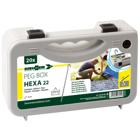 Brunner Peg Box Hexa 22 sátorcövek készlet