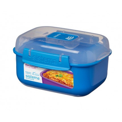 Miska na jídlo Sistema Microwave Rectangle 525ML kék