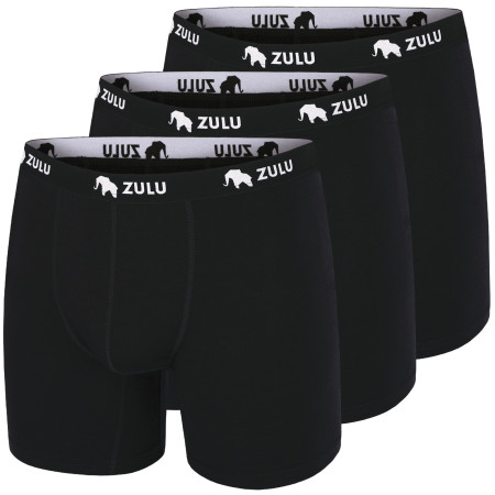 Zulu Merino 160 6in 3-pack férfi boxer fekete black