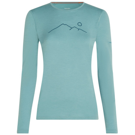 Icebreaker Women Merino 200 Oasis LS Crewe Rainer Ridge női funkcionális felső világoskék Hydro