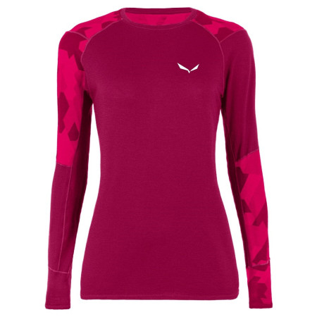Női póló Salewa Cristallo Warm Amr W L/S Tee. piros