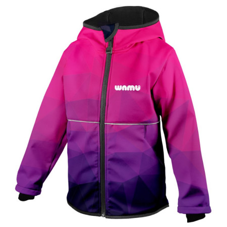 WAMU Mozaika purple gyerek softshell kabát rózsaszín/lila